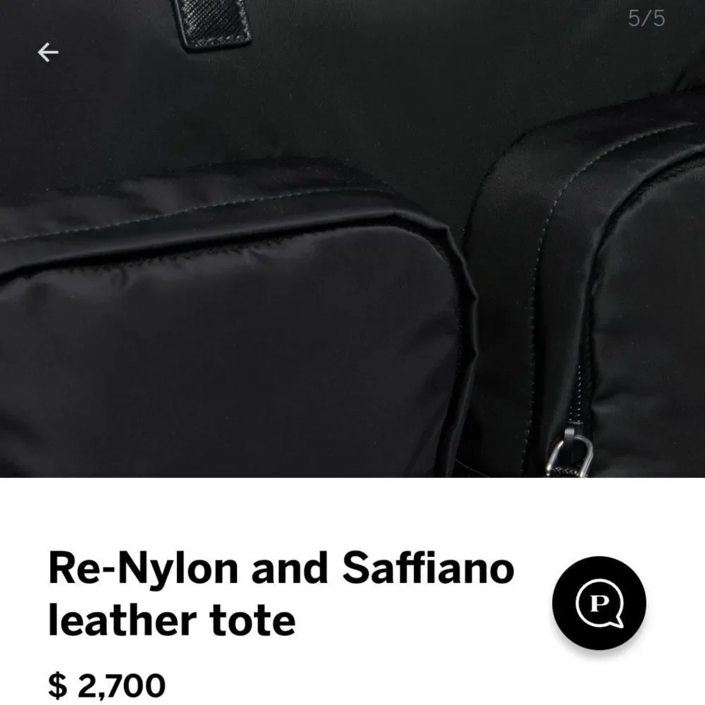 Prada black Nylon and Saffiano leather tote